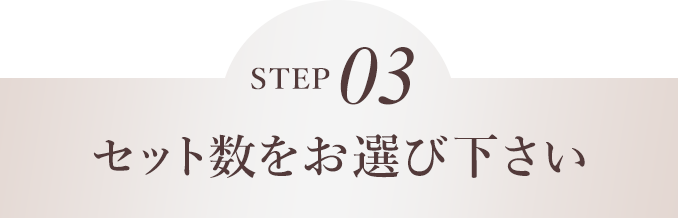 STEP03 セット数をお選びください