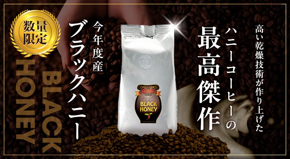 数量限定。高い乾燥技術が作り上げたハニーコーヒーの最高傑作。今年度産ブラックハニー