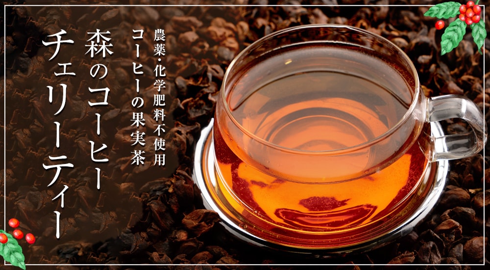 ローズヒップのようなフルーティーな香り。農薬・化学肥料不使用 コーヒーの果実茶 森のコーヒーチェリーティー